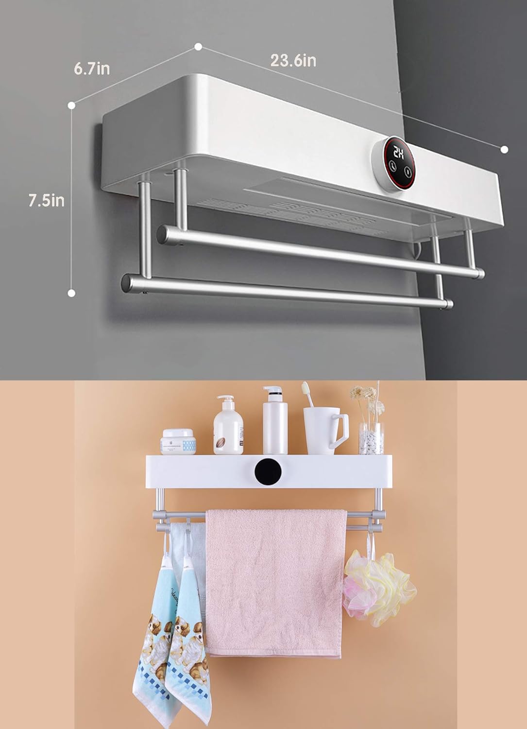 Uр Tо 60% оƒƒ Towel Warmer with Built-in Timer and Wall Mounted Drying Rack
