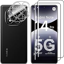 Lutree For Xiaomi Redmi Note 14 Pro 5G/Poco X7 5G Tempered Glass, 2+2 Pieces 3D Screen Protector + Camera Lens Protector, 9H Hardness HD Bubble-Free Tempered Glass Protective Film