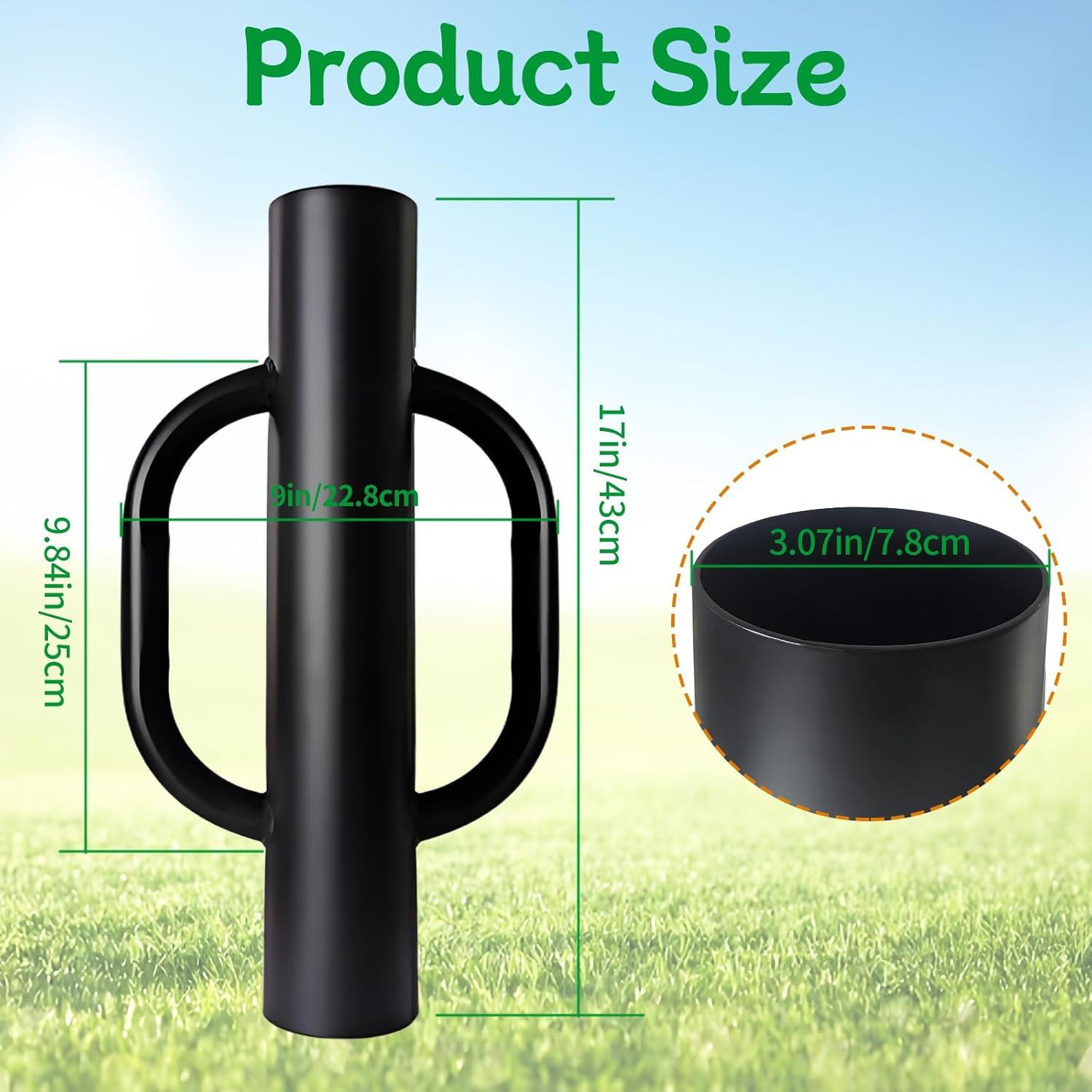 Zaun Post Rammer 丨 T Post Treiber mit Griffen Heavy Duty Zaun Post Treiber Post Pounder für T-Posts, U Channel, Metallpost und Schild Post Pole Treiber Werkzeug
