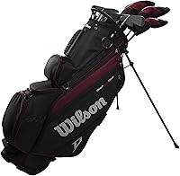 Wilson Deep Red Tour Complete Golf Set with Stand Bag - Men's Right Hand, Standard for Recreational Golfers