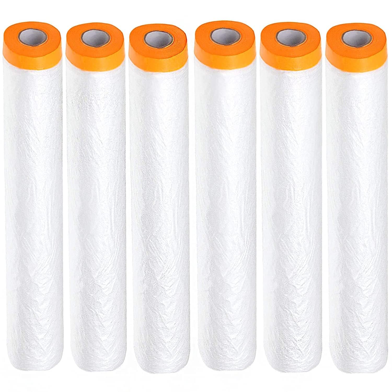 Nisorpa 6 Rollen abdeckfolie mit klebeband 270cm x 20m malerfolie für Putz- und Malerarbeiten,120m malerkrepp,324㎡,UV-Schutz