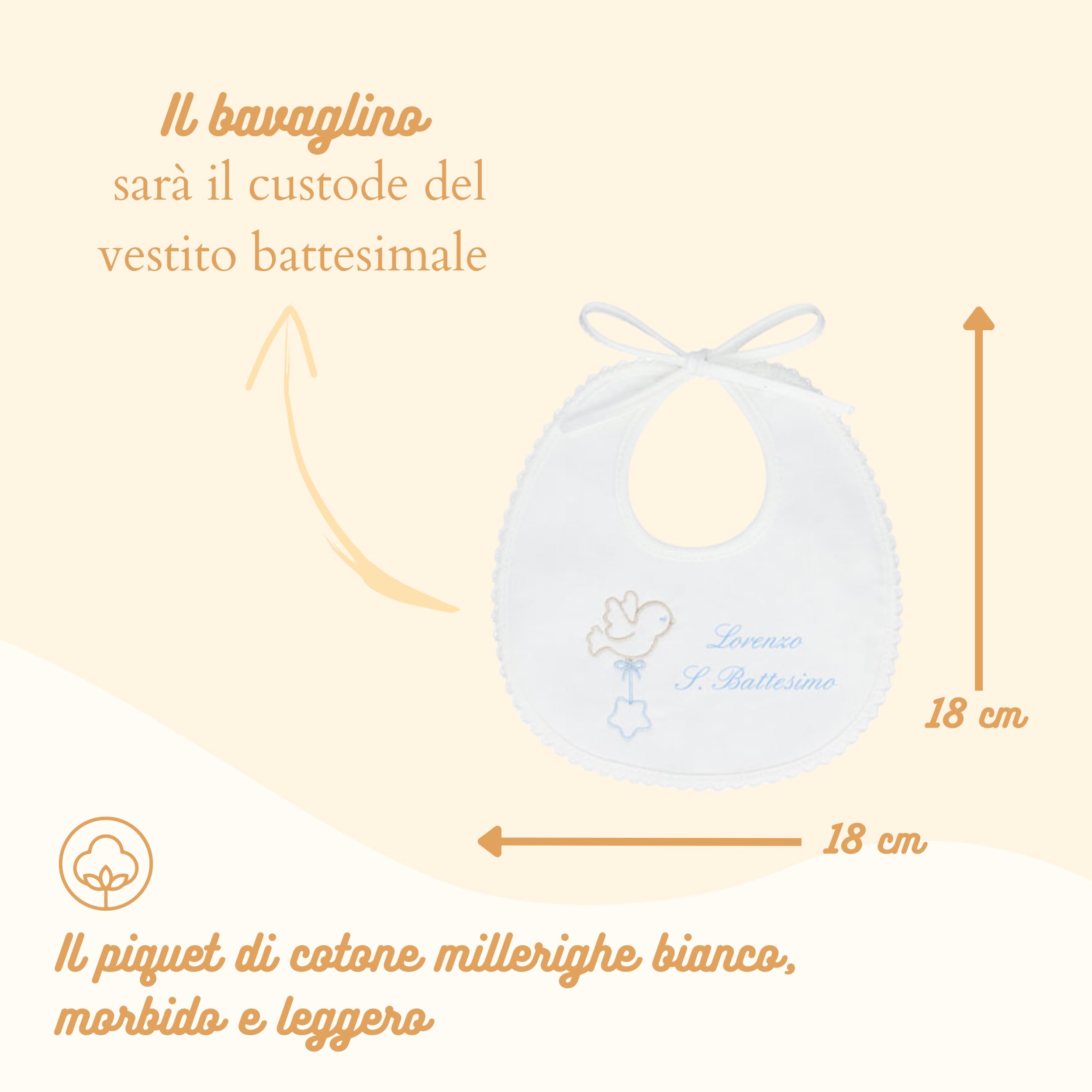 Coccole - Set 4 Pezzi per Battesimo Fazzoletto, Bavaglino, Vestina e Busta - Set Completo Personalizzato con Nome e Data a Tema Stella Azzurro - Kit 4 Pezzi Battesimo in Tessuto Piquet