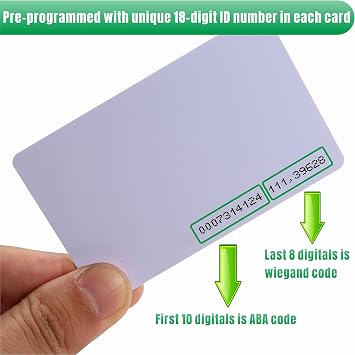 UHPPOTE Contactless 125kHz RFID Proximity Smart PVC ID Card CR80 (50 Pack) | Read Only for Access Control, Time Attendance