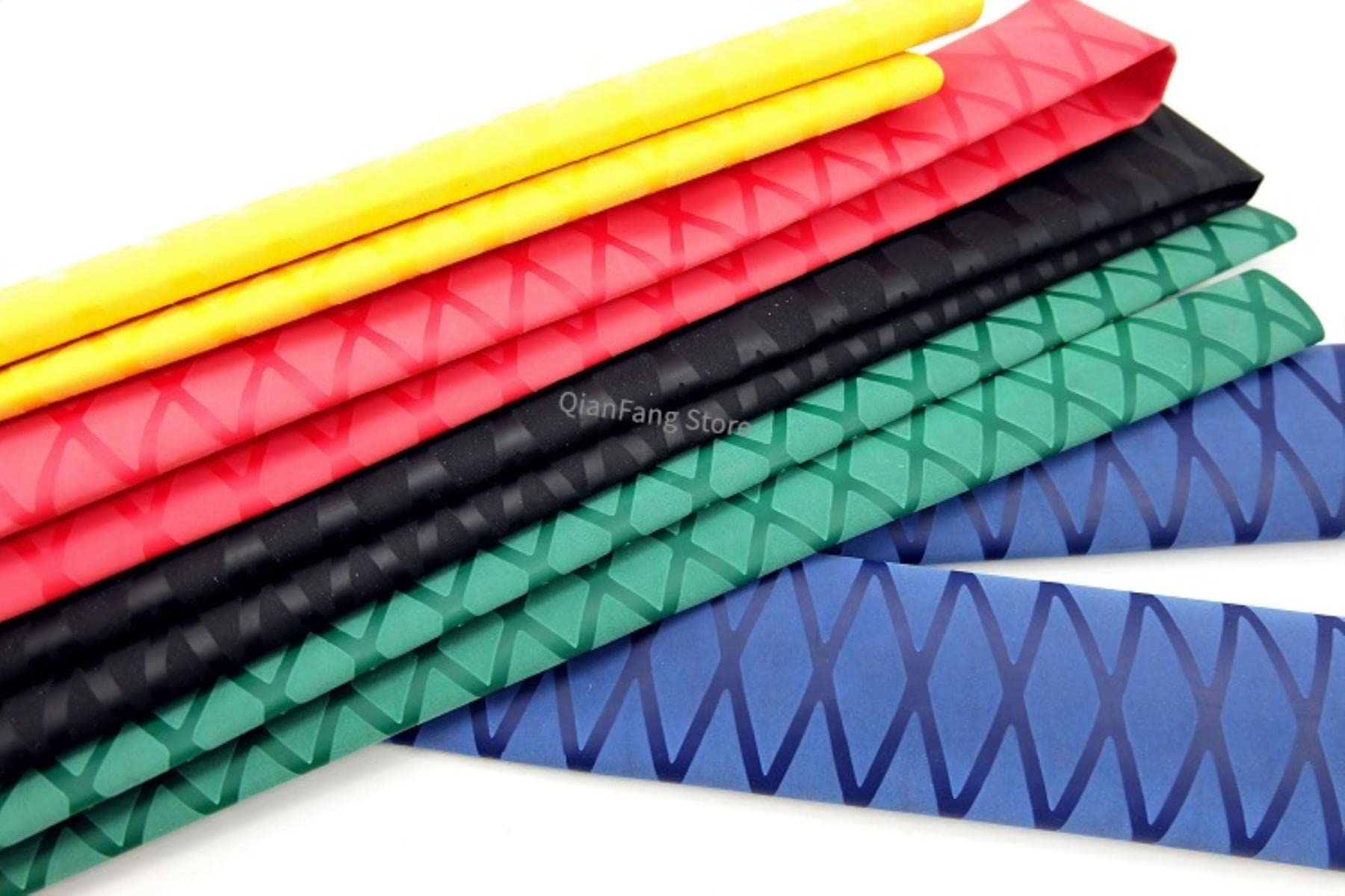 1/5 pezzi Tubo termorestringente antiscivolo Avvolgi canna da pesca 15 18 20 22 25 28 30 35 40 45 50 mm Manico isolato Proteggi copertura impermeabile-Verde,25mm,1M x 5 pezzi