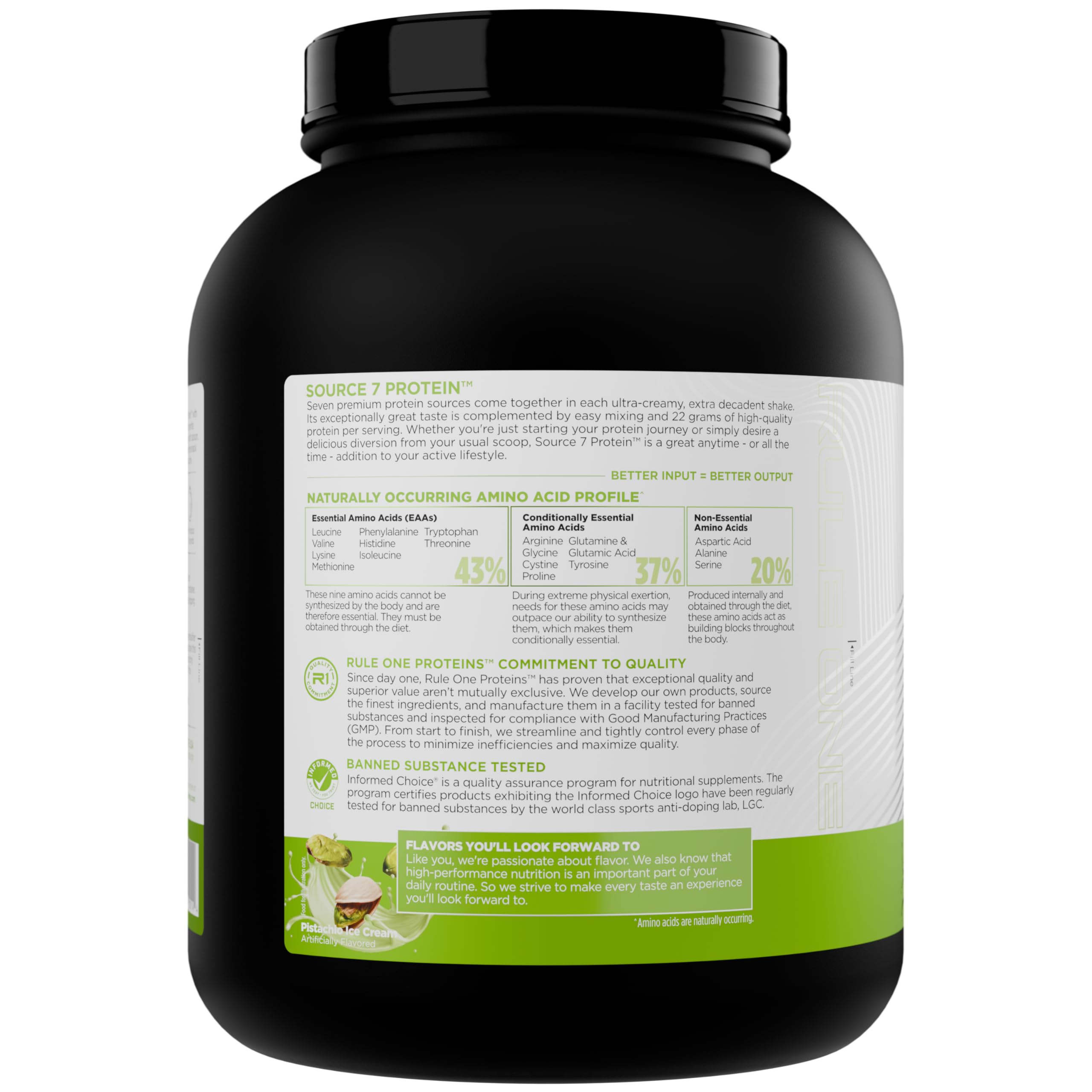Rule 1 Proteins Source 7 Protein, Pistachio Ice Cream, 46 Servings — Amazon image 2