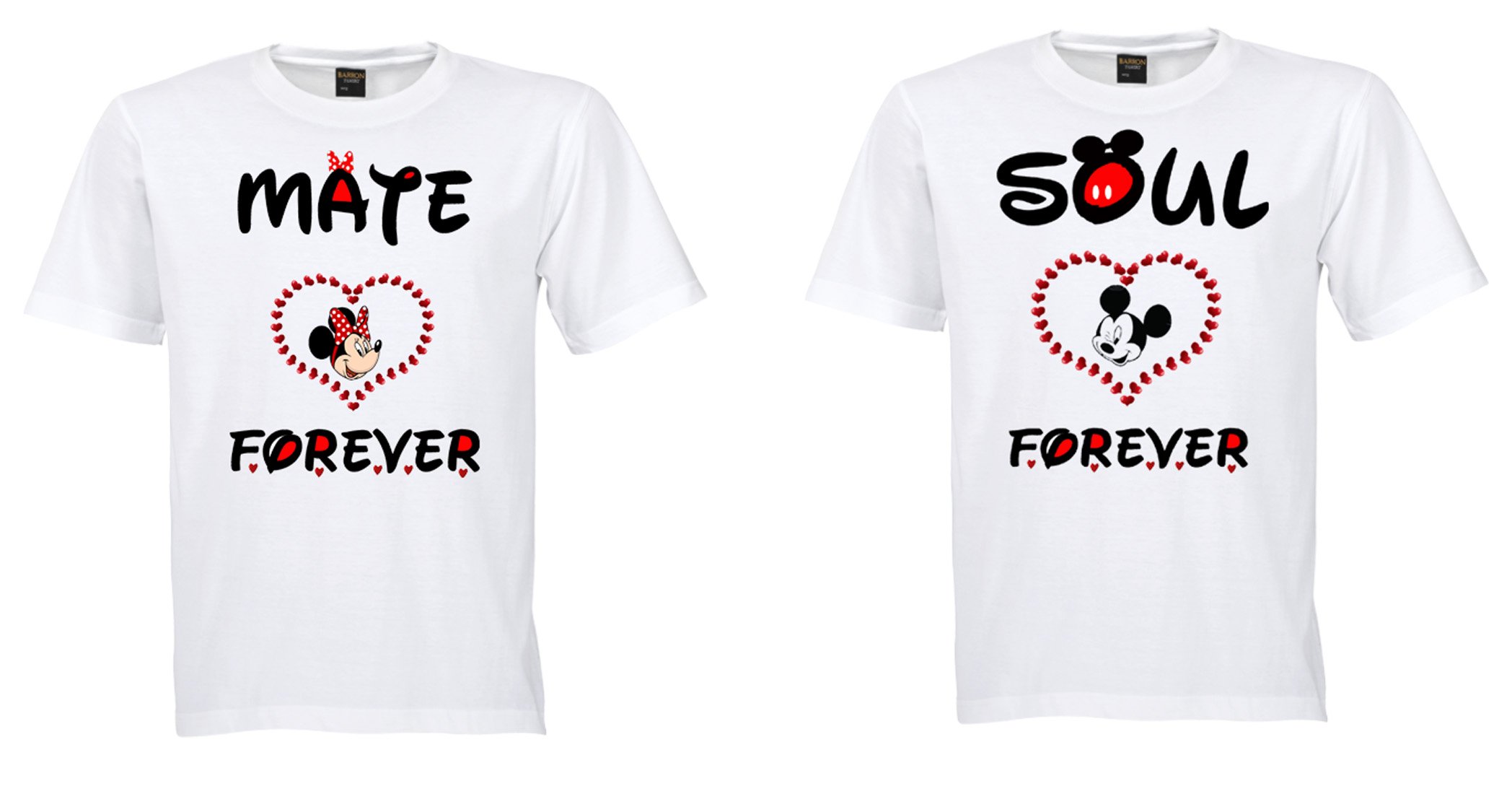 Pranjal Collections Customized Couple t-Shirts for Couple with Lovely Quotes of Soul Mate Forever (Men Medium Women XL) White