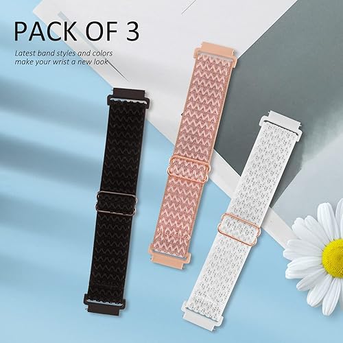 Miniatura 2 de Paquete de 3 correas elásticas de nailon compatibles con Amazfit GTSGTS2GTS 3GTS 2eGTS 2 miniGTS 4 mini correas elásticas de bucle de 0787in para