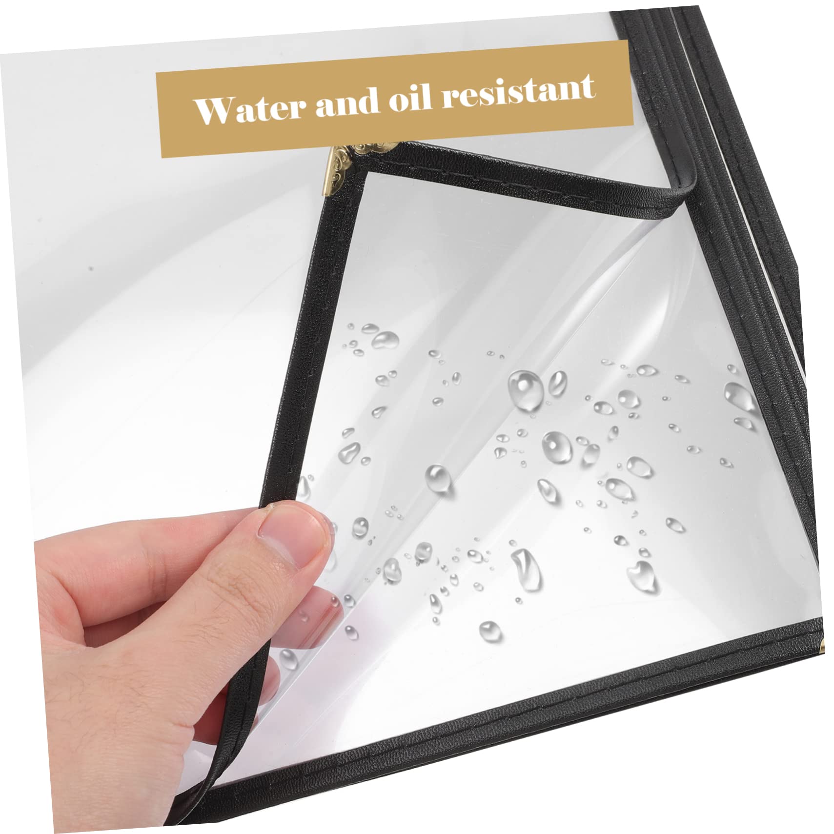 CIYODO Transparent A4 Menu Cover Coffee Bar Accessories 10 Page Menu Book Recipe Cover Clear Protective Film Menu Covers Menu Protector Menu Holder Cookery List Formula Holder PVC