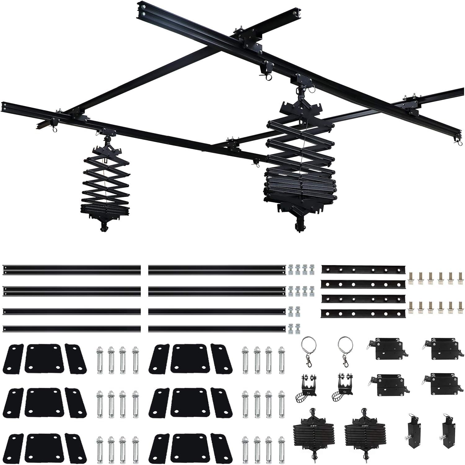 DATOUBOSS 5m x 5m Pantograph Deckenschienensystem für Fotografie, 5,0 m Schienenbeleuchtung mit Decken-Schienen, Pantograph Arm 43–200 cm, Deckenschiene für Foto & Video
