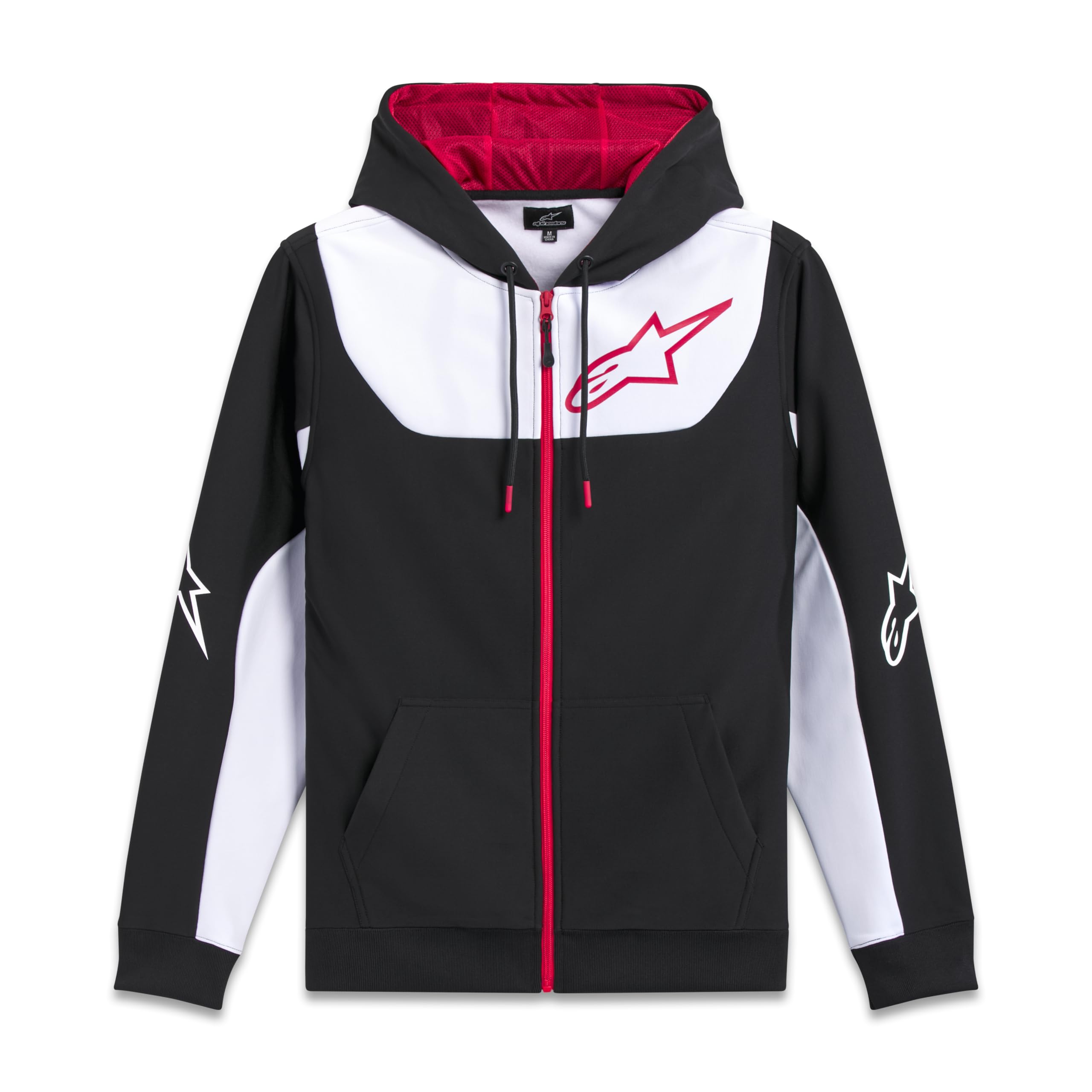Alpinestars Men's Black White Red Sessions V3 Zip Hoodie, Black-White-Red, Size Xl For