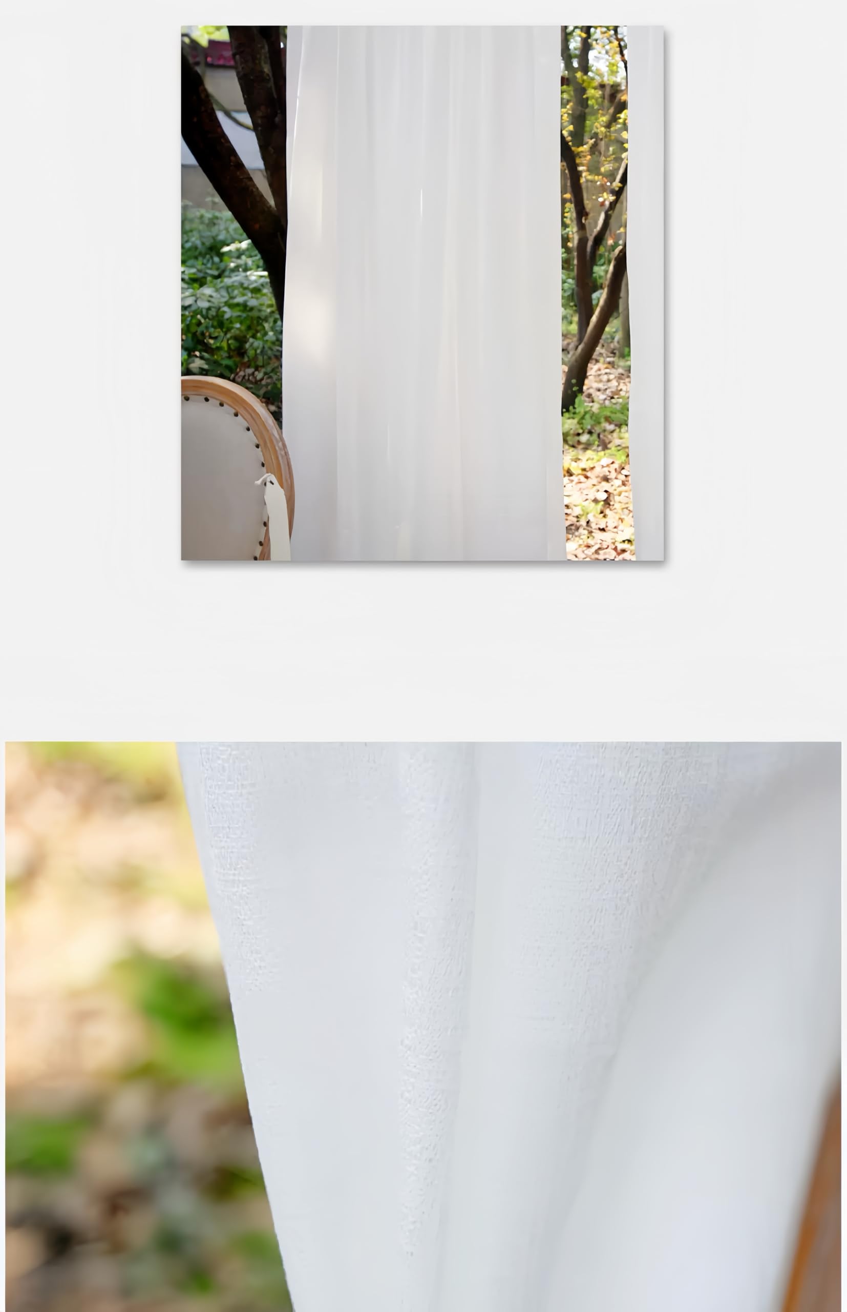 Devola Tenda semitrasparente, bianca, moderna per finestra e porta del balcone, 200 x 100 cm, 1 pezzo