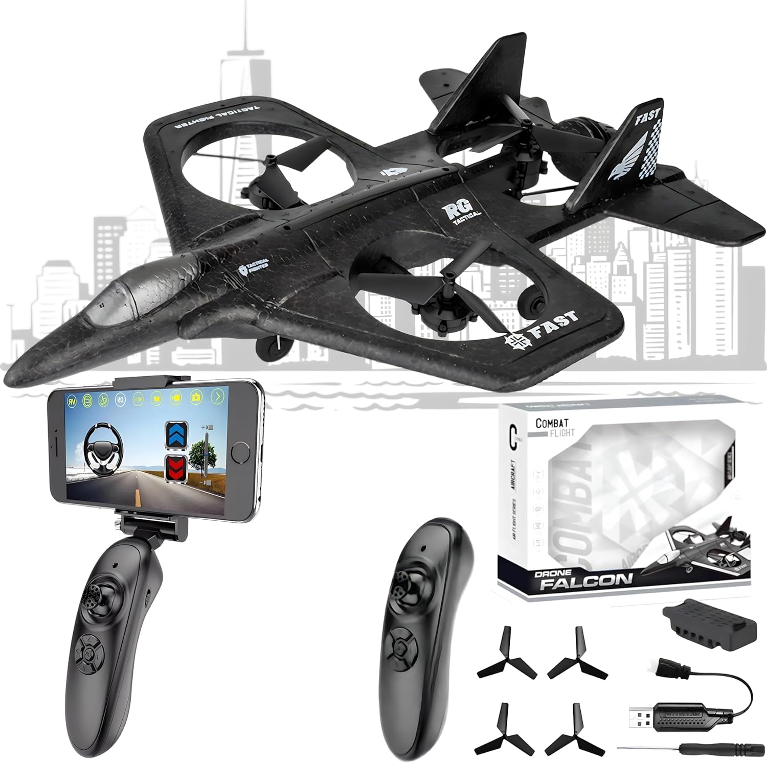 TOYS STORM RC Quadcopter - Stunt RC Plane 4-axis Aircraft - 6CH 2.4G Remote Control Fighter With LED Light - EPP Airplane Toy Best Gift For Boy Girl