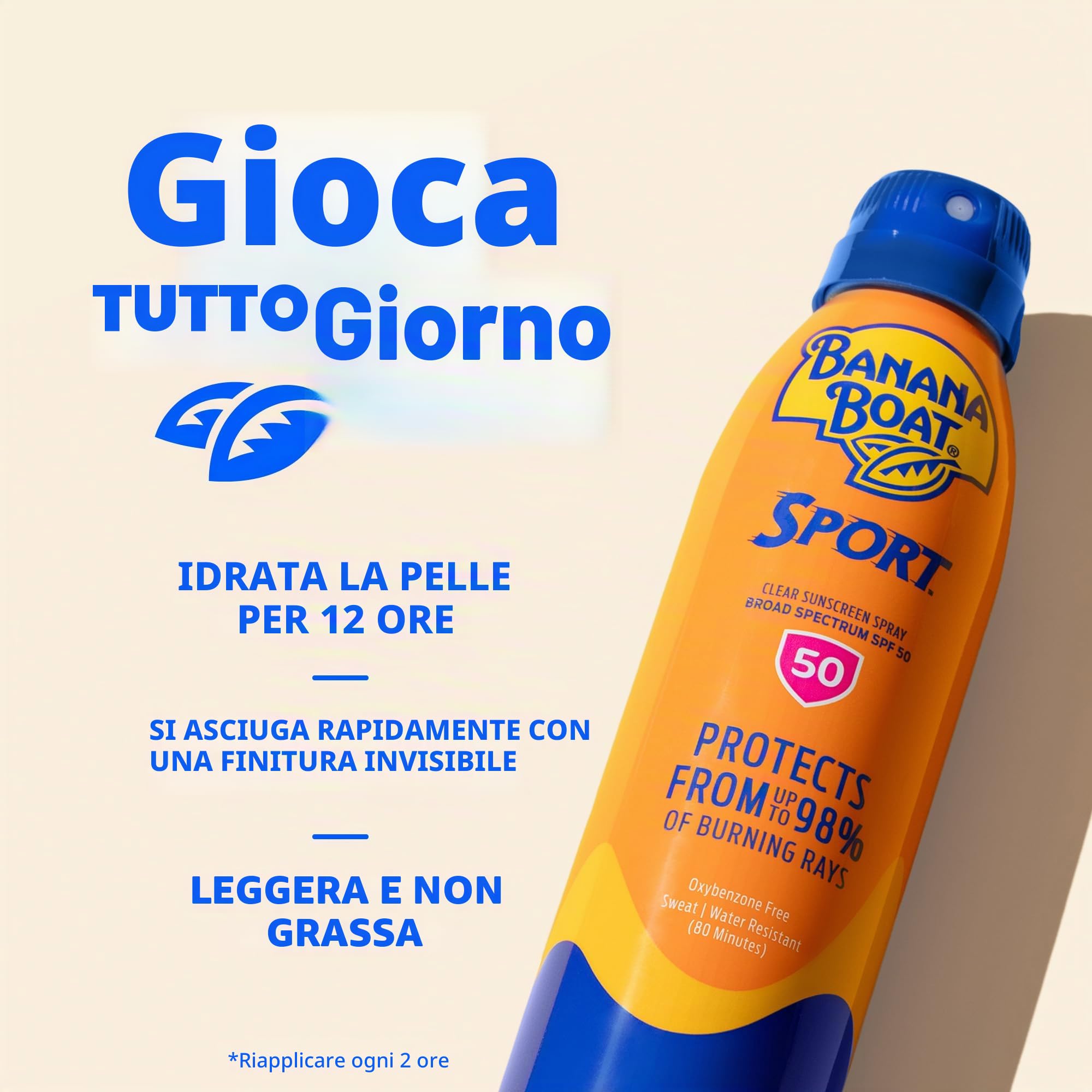 Banana Boat - spray protezione solare Ultra Mist Sport Performance ad ampio spettro, confezione doppia, SPF 30, 170 ml