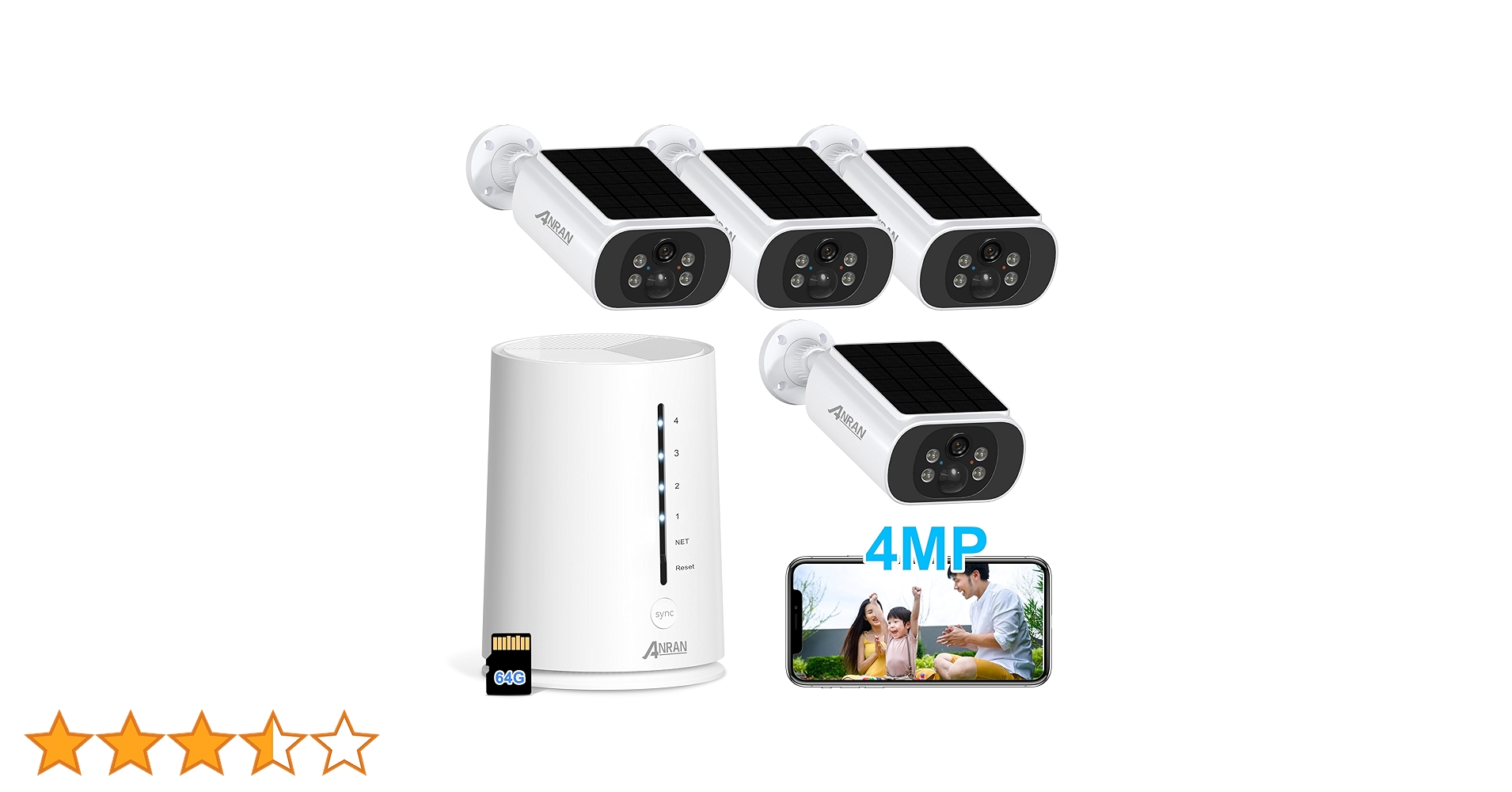 強化版400万画像・ソーラーパネル一体型・4台セット 屋外 電源不要 ワイヤレス Amazon.co.jp: 【強化版400万画像・ソーラーパネル一体型・4台