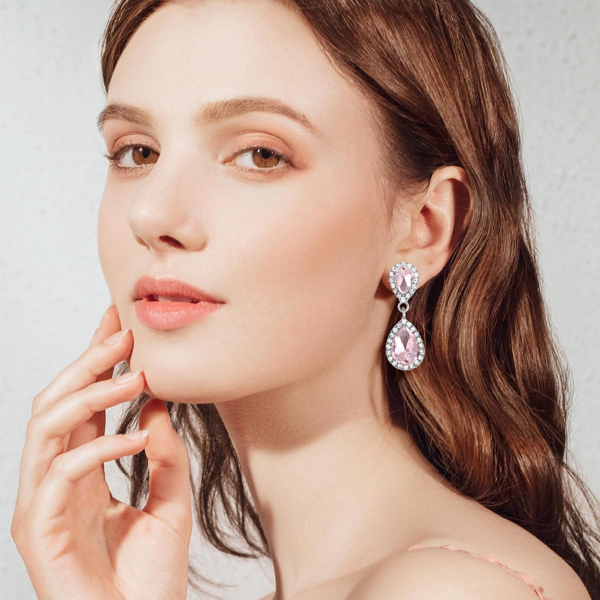 Vintage Rhinestone Teardrop Dangle Earrings Sparkle Crystal Bridal Earrings for Brides Bridesmaides Statement Drop Earrings for Women Wedding Formal Prom - Image 6