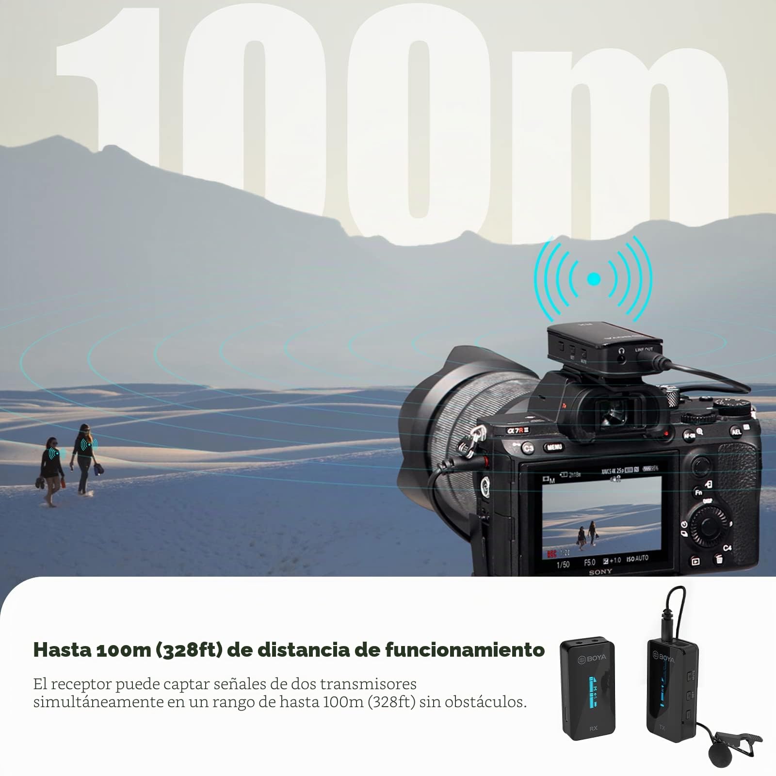 BOYA by-XM6 S1 Sistema de micrófono de Solapa inalámbrico de 2,4 GHz Micrófono de Ruido inalámbrico para Youtube en Vivo, Tiktok, Vlogging, Entrevista