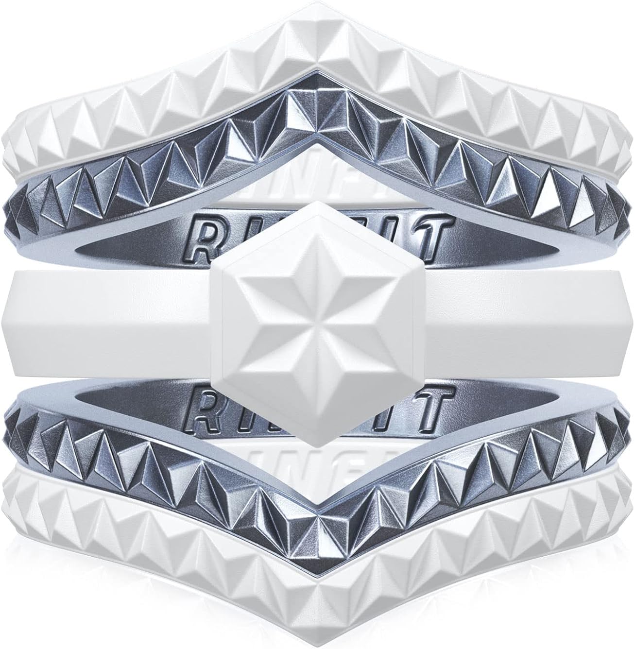 Rinfit Silicone Rings for Women - Silicone Wedding Bands Women - Womens Wedding Ring - Stackable Silicone Rings Women - Couture Collection