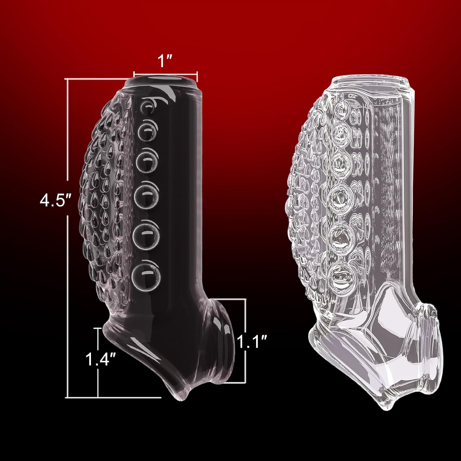 2 PCS Penis Sleeves for Men Reusable Cock Extender Sheath Thicken Condom | Reusable, Penis Enlarger, Thicken Cock Condom with Penis Ring, Adult Sex Toys