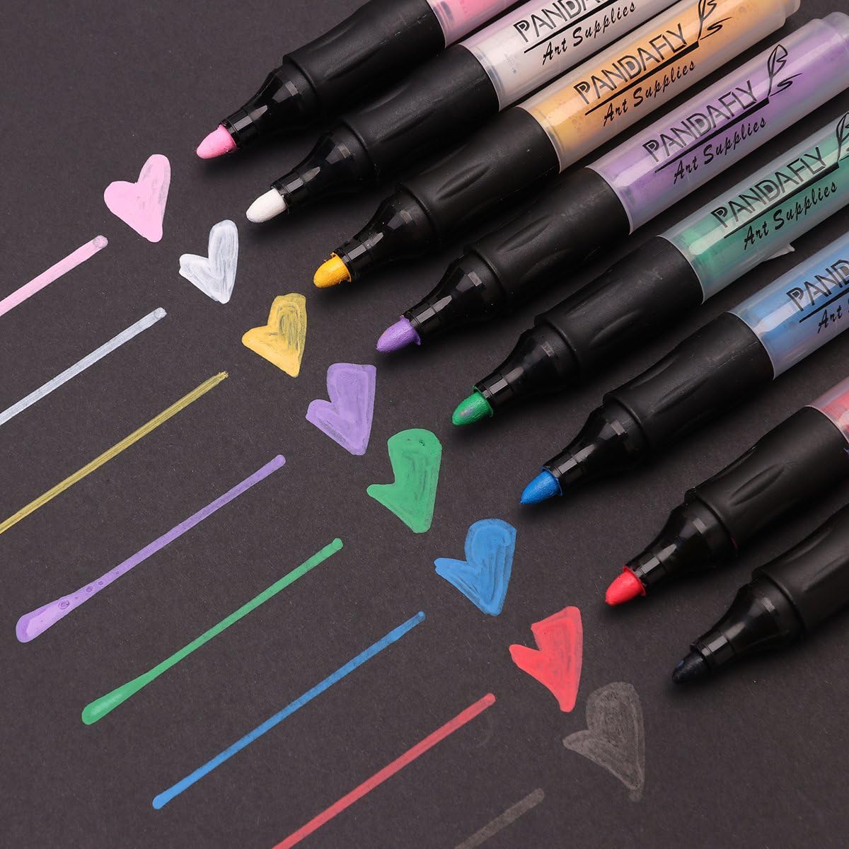 Paint Markers Ceramic Pens Set - Permanent Acrylic Paint Art Markers for Glass Painting, Rock Painting, Wood, Fabric, Canvas, Easter Egg, Custom Mug Design, DIY Gift Card Projects, 8/Pack