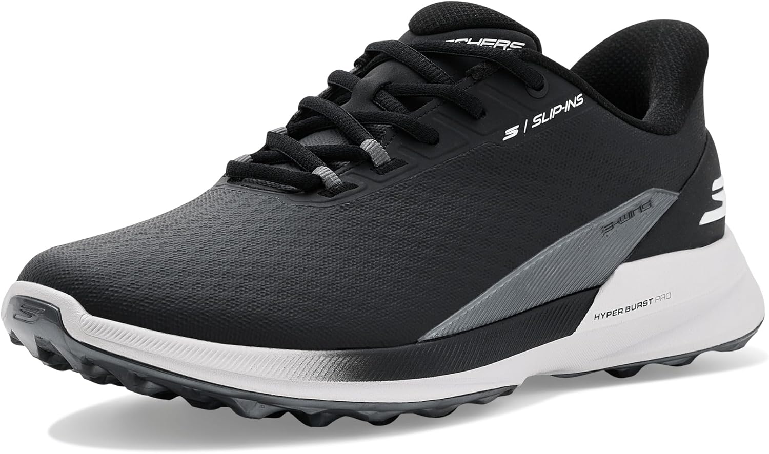 Skechers メンズ ピュア スリップイン アーチフィット サイクレス ゴルフシューズ スニーカー, ブラック, 11 Wide