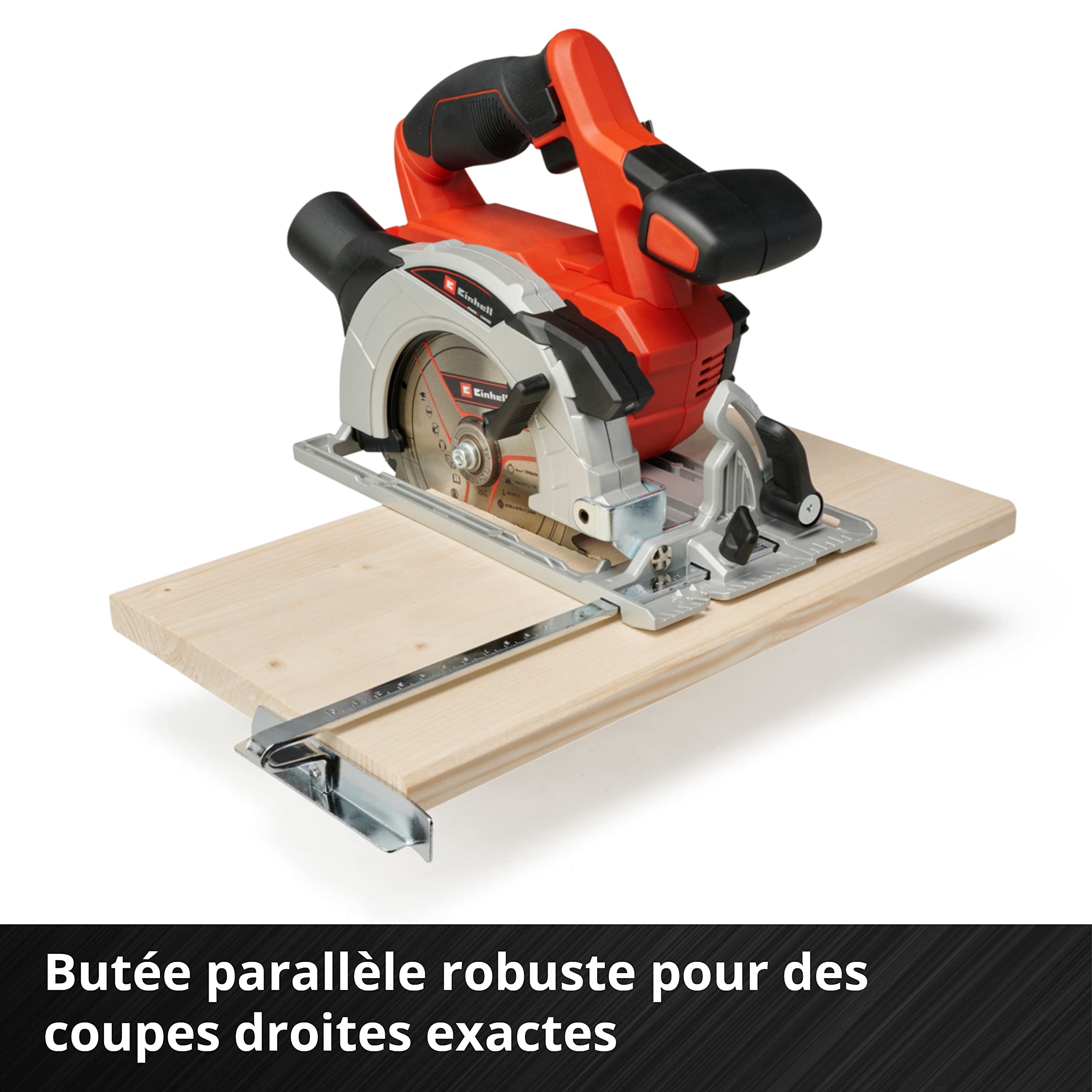 Einhell Scie circulaire Ø150mm sans fil TE-CS 18/150 Li-Solo Power X-Change (18V, Réglage sans outil de la profondeur de coupe et de l’angle d’inclinaison, LED) Livré sans Batterie ni Chargeur