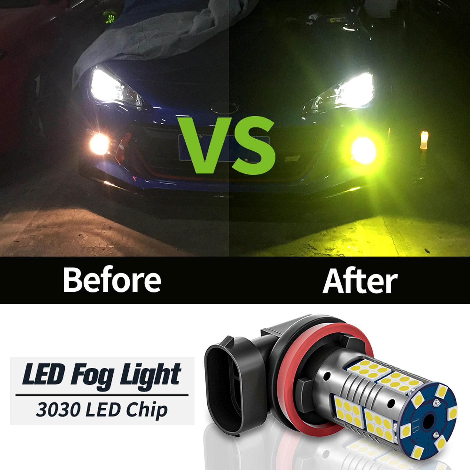 Amazon | IBLUON 2 個 LED フォグランプ、シトロエン DS3 2009-2015 
