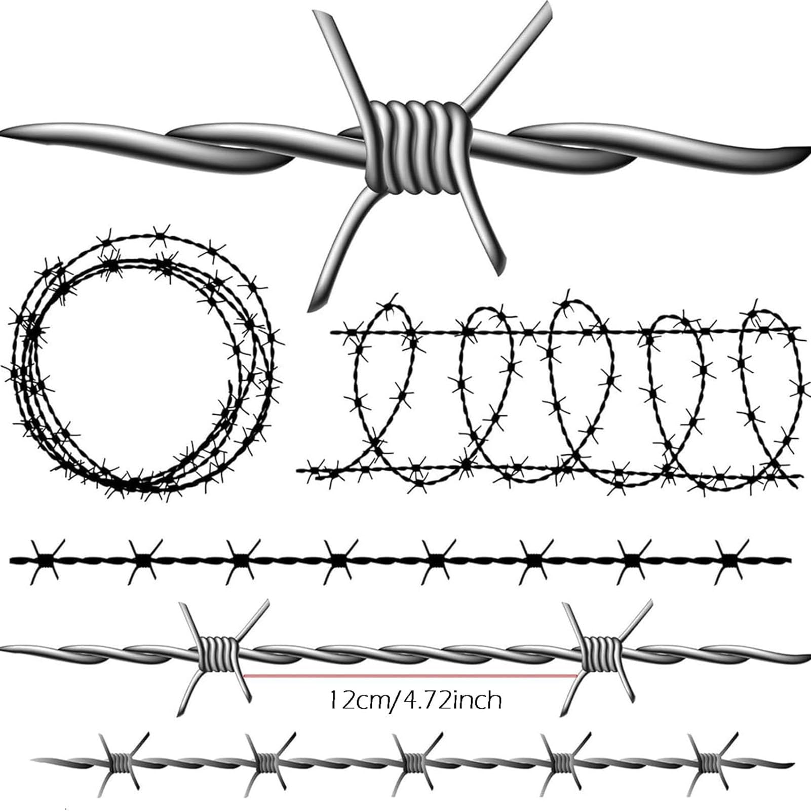 Alambre De Espino, Rollo De Alambre De Púas Alambre De Acero Sólido con Alto Contenido De Zinc Diámetro del Cable 1,8 mm Alambre De Púas Fácil De Doblar Patio O Manualidades (200m)