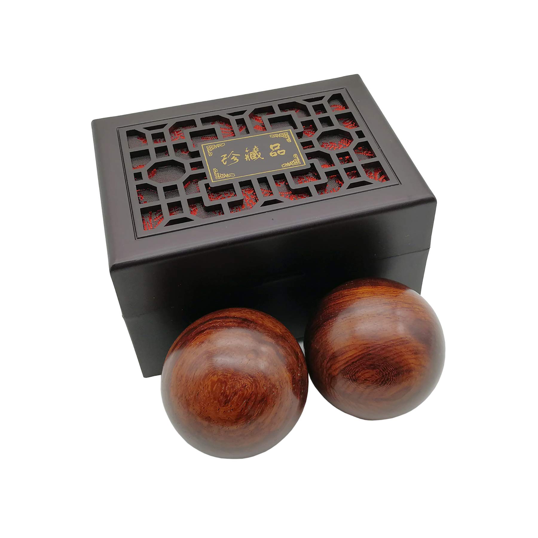 BCQLI 2 Inches Baoding Balls Chinese Health Exercise Stress Balls Rosewood - 