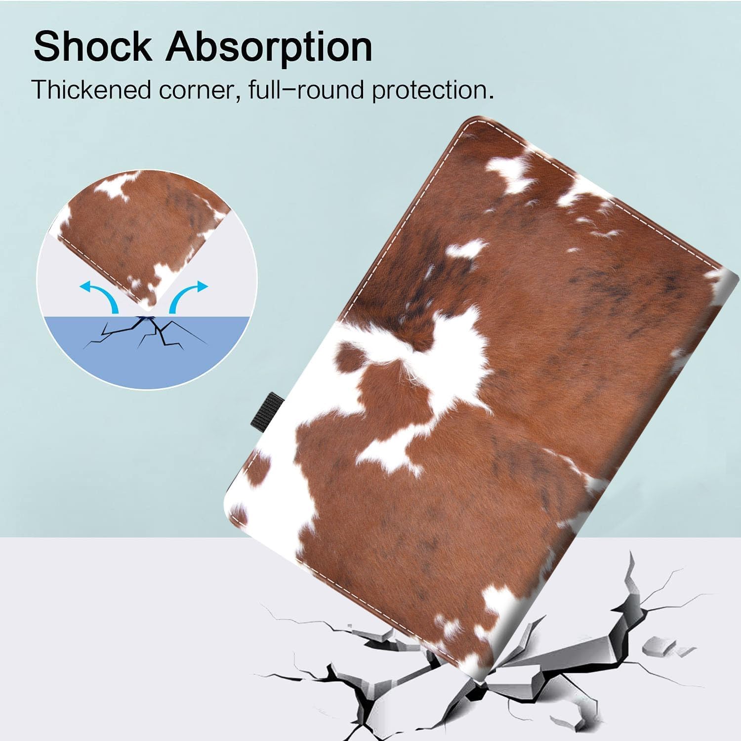 Case for All-New Amazon Fire Max 11 Tablet (13th Generation, 2023 Release), Multi-Angle Stand Smart Protective Cover with Auto Wake/Sleep, Cowhide Farm Animal Skin Leopard Brown Cow