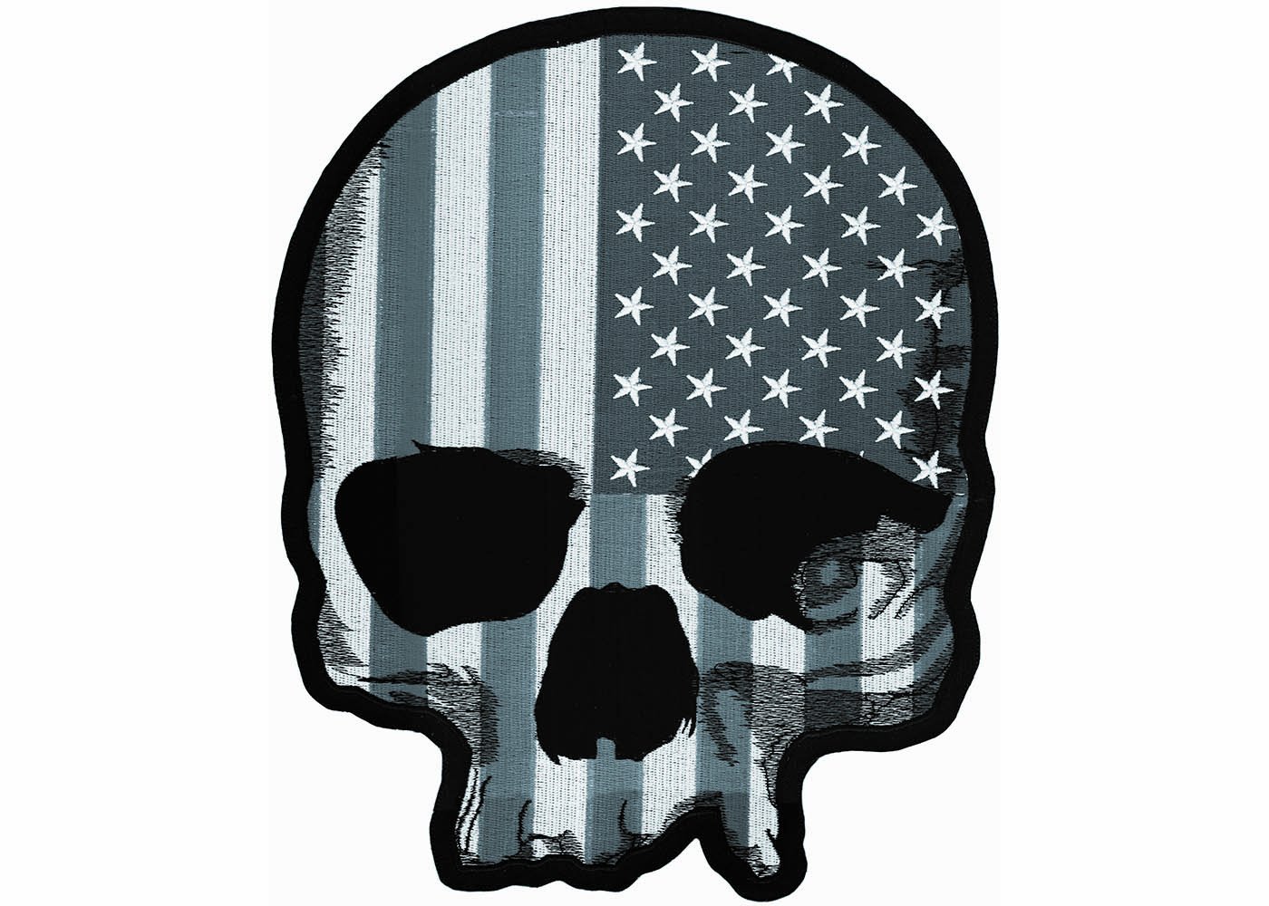 Lethal ThreatLethal Threat (LT30183 USA Skull Grey LG Embroidered Patch