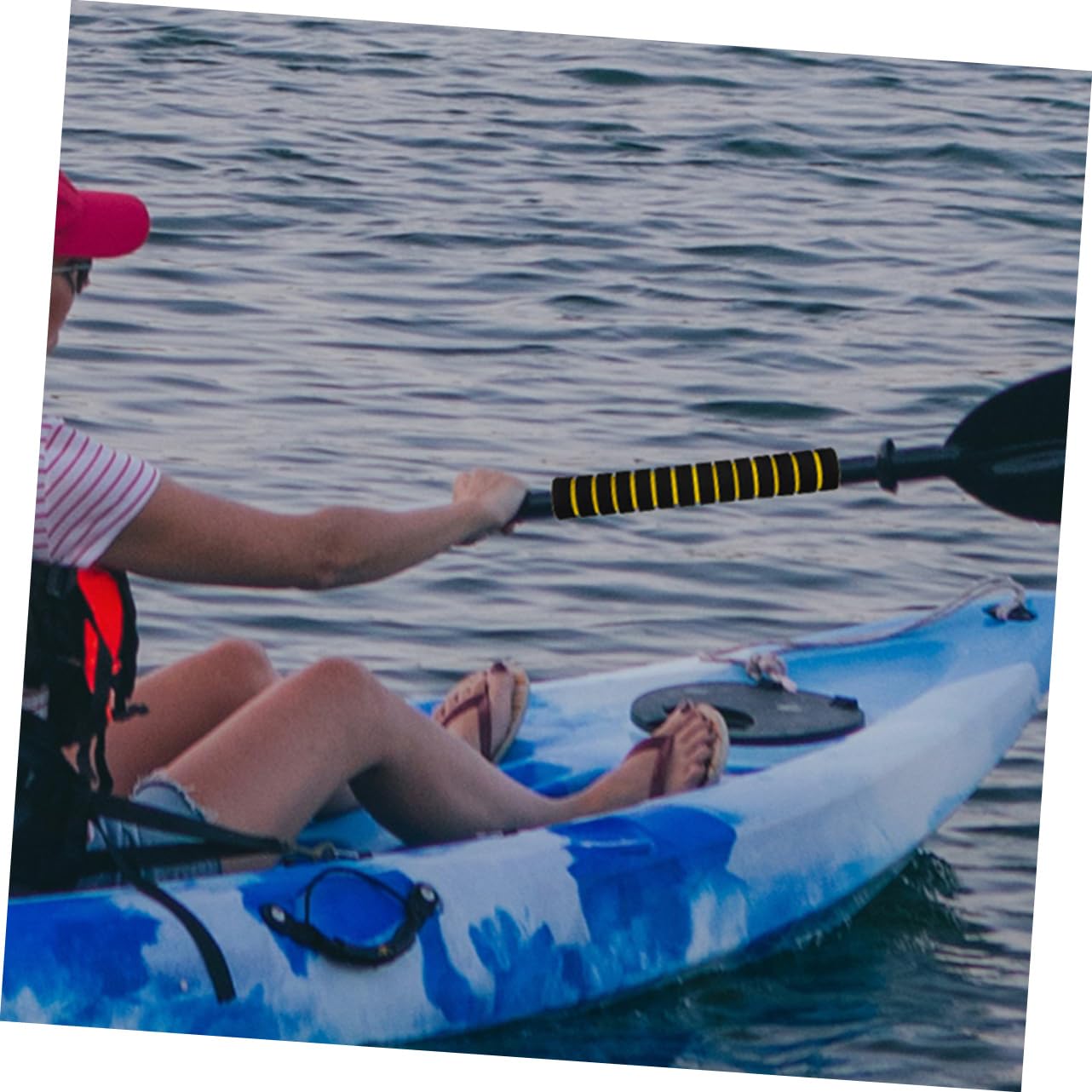 2 pares de cómodas cubiertas de remo para kayak, antideslizante, mango de remo, cubierta para canoa, varillas de remo, cubierta de esponja, equipo de kayak, protección para kayak