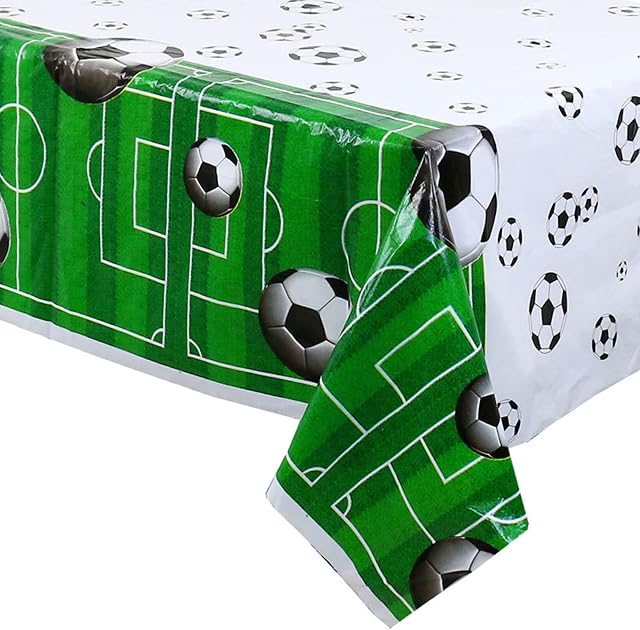 Football Table Cloth Football Table Cover Party for World Cup 2022, 137 x 274cm Rectangle Football Tablecloth Soccer Ball Tablecover for Football Party Table Decorations Football Birthday Decorations