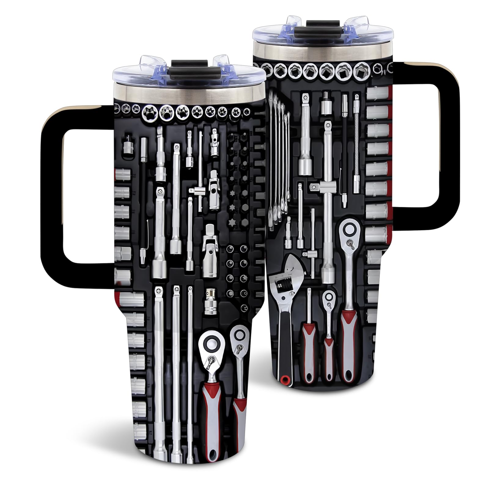 DUUV Mechanic Gifts for Men, Birthday Tumbler for Dad, Toolbox Christmas Thanksgiving Gift for Father, Realistic Gift Ideas, 40 Oz Tumbler with Handle Lid and Straw, 1PCS