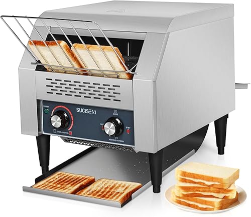 Tostadora comercial de 300 rebanadashora 1900 W, tostadora industrial de alta resistencia, horno eléctrico de acero inoxidable con tubo de