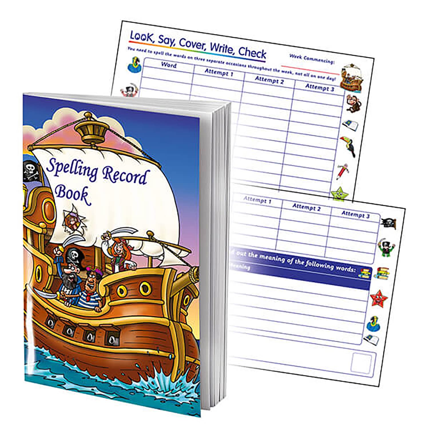 2 Pirate Themed School Spelling Record Book A5 Primary Teaching Services