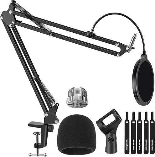 InnoGear - Soporte de micrófono para Yeti Blue Soporte resistente para micrófono con filtro de doble capa y brazo de suspensión grande Boom Scissor