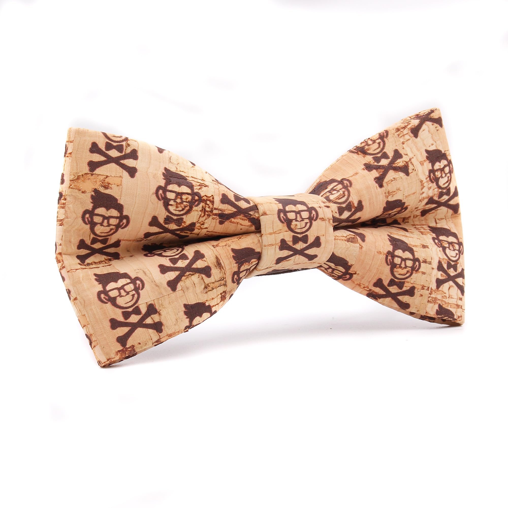 El mono con pajarita Pajarita Hombre Corcho. Pajarita Vegana, Hecha a Mano 100%. Pajaritas hombre originales para triunfar en bodas o fiestas. Regalo San Valentín hombre. (Bones)