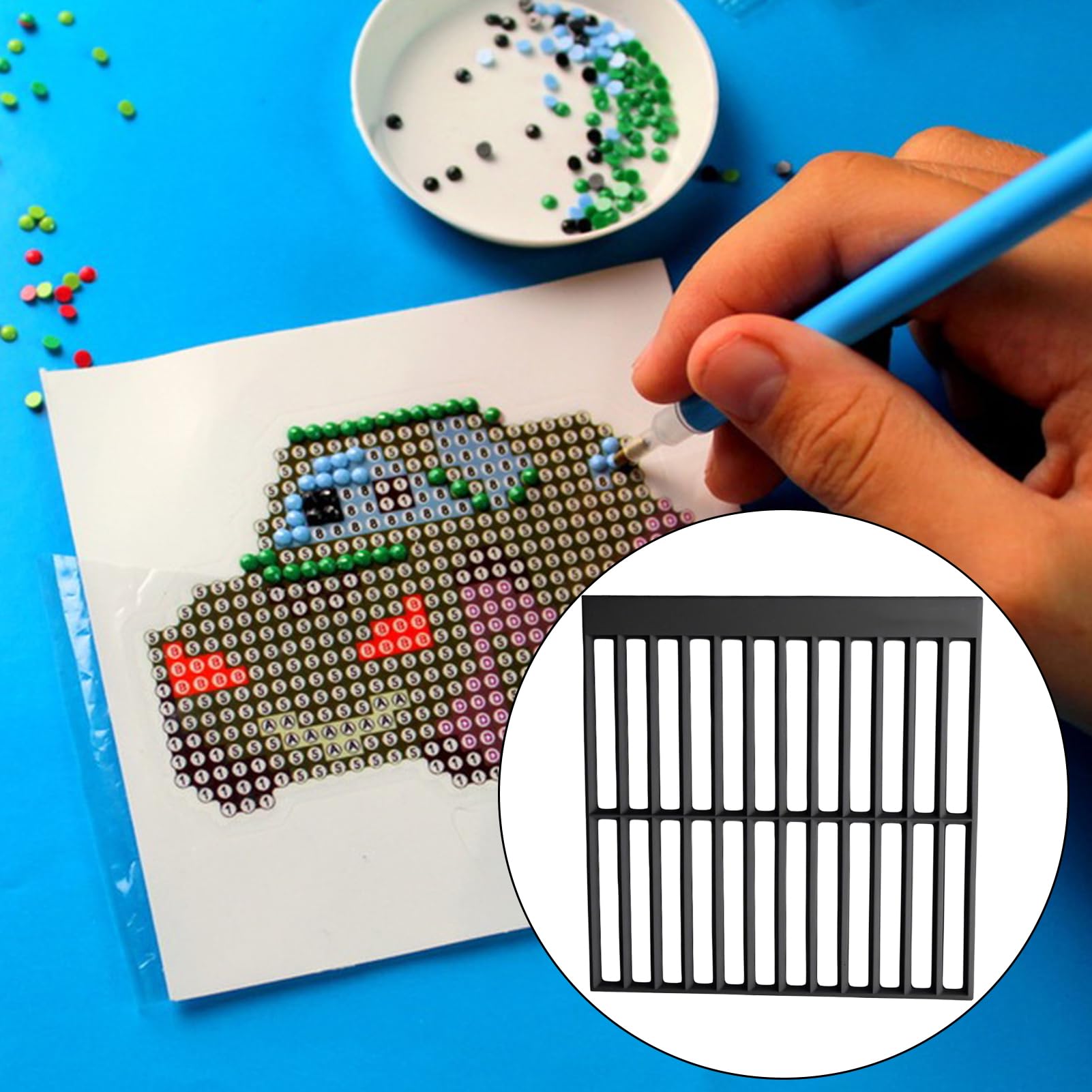 Non-Slip Diamond Painting Ruler – Textured Grid Tool For Diamond Art | Purple PLA | Crafting Aid