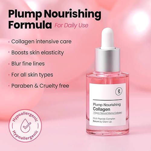 Miniatura 2 de GLAM UP Plump Nutritivo Dive in Real Marine Collagen Serum – Antienvejecimiento con ácido hialurónico, levantamiento, tensa y cuidado de la piel,