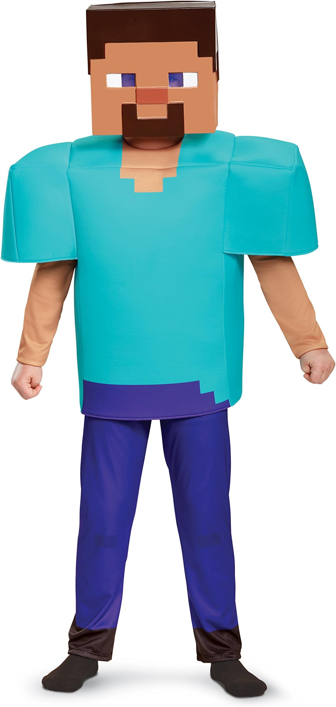 Disguise Official Deluxe Steve Minecraft Costume Kids, Halloween Costumes for Kids Fancy Dress Outfit Available In Sizes S, M and L