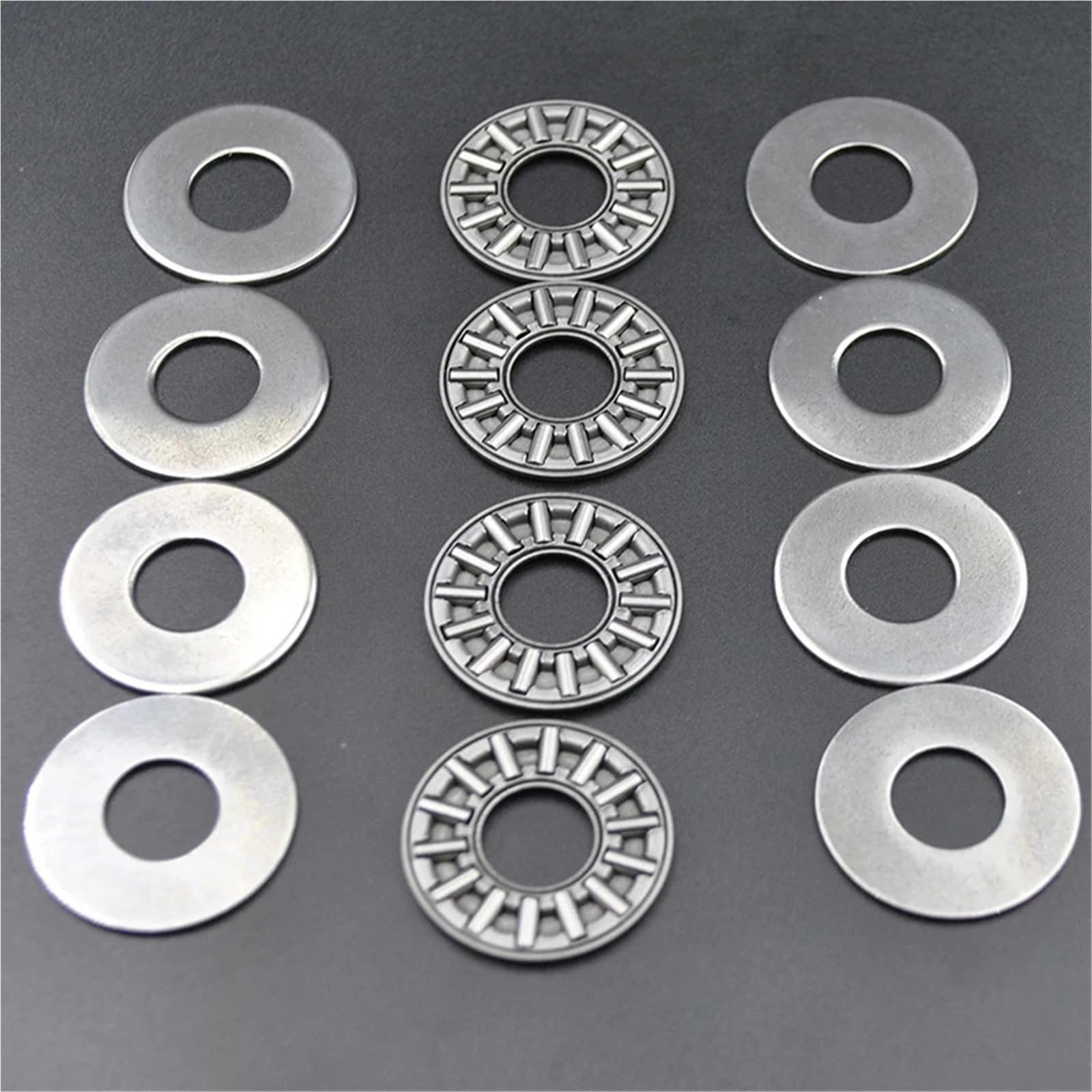 Rodamientos de agujas de empuje plano AXK1024 +2AS 1024 10x24x4 mm Rodamiento de rodillos de empuje axial con arandelas (100 piezas)