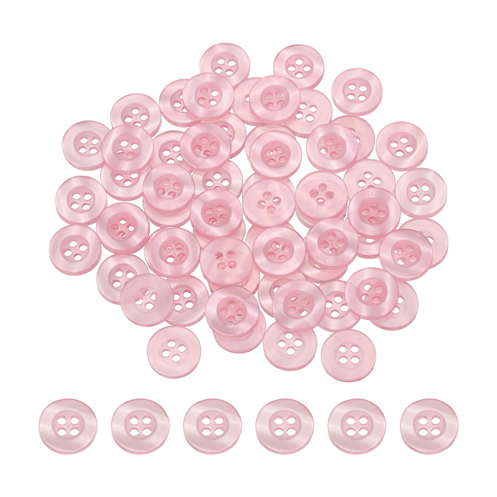 Boutons en résine rose pêche 4 trous pour remplacer facilement les attaches de manteaux
