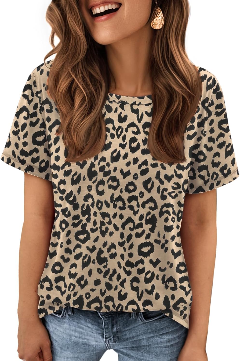 ATHMILE Womens Basic T Shirt Crewneck Short Sleeve Summer Tops image 2
