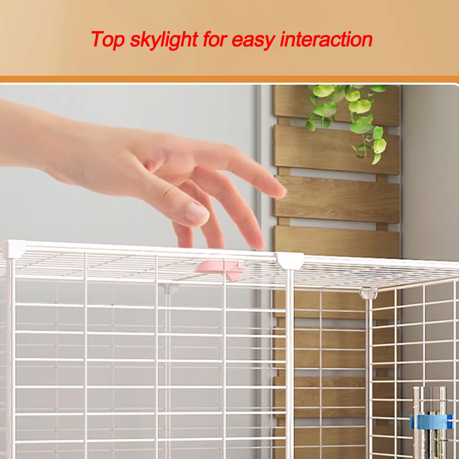 Jaula de conejo para interiores, con deflector elevado y tragaluz, para una fácil limpieza e instalación, diseño de doble capa, gran capacidad