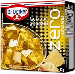 Dr. Oetker Gelatina em Pó Zero, Sabor Abacaxi, Sobremesa com Sabor e Consistência Deliciosa, Fácil de Fazer, 12g