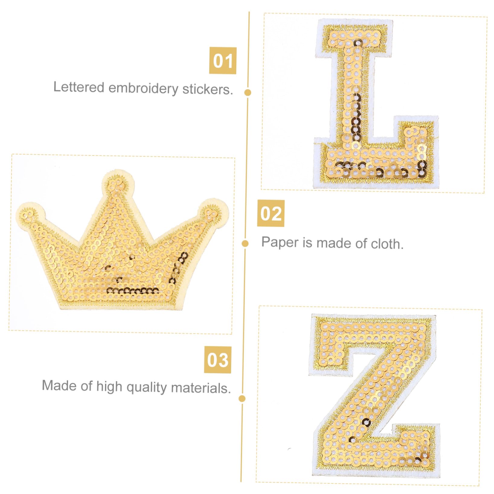 EXCEART 112pezzi Toppe Termoadesive Paillettes Oro Con Lettere Alfabeto Per Decorare Abbigliamento e Accessori Per e Riparazioni