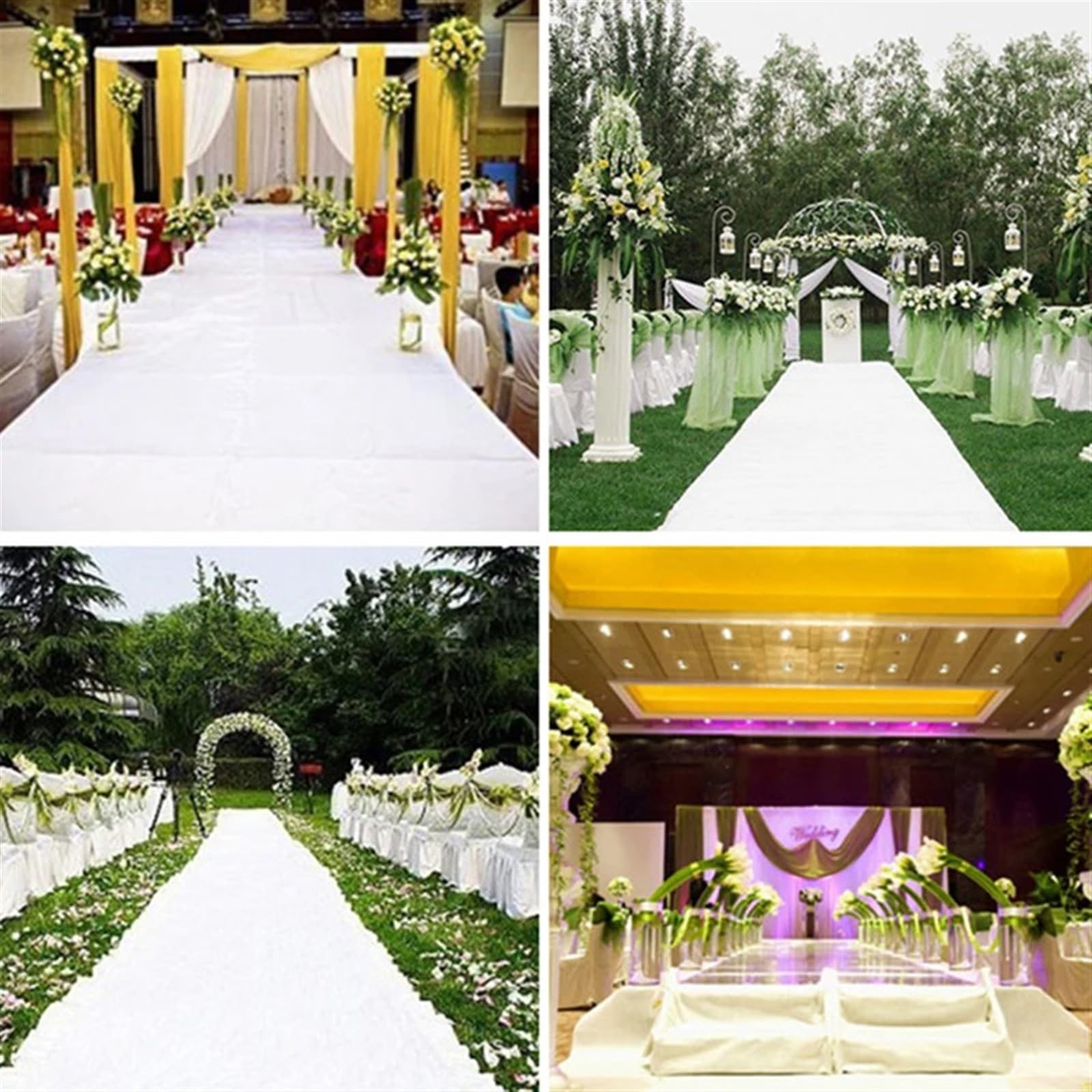 Tappeto Nuziale Bianco Tappeto for matrimoni, decorazione for navate e feste in tessuto non for allestimenti esterni(C,1x12M)