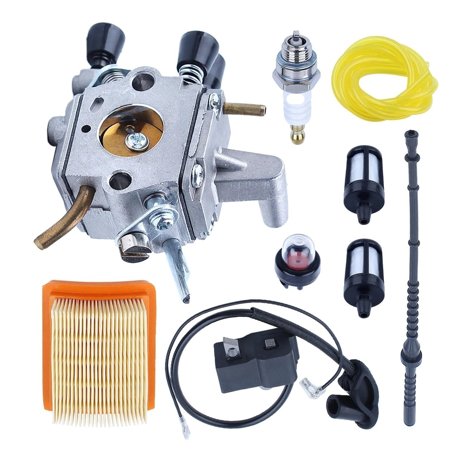 Kit de carburador con Bobina de Encendido y Filtro de Aire for desbrozadoras FS120, FS200 y FS250 (41341200653 y 41341200603)