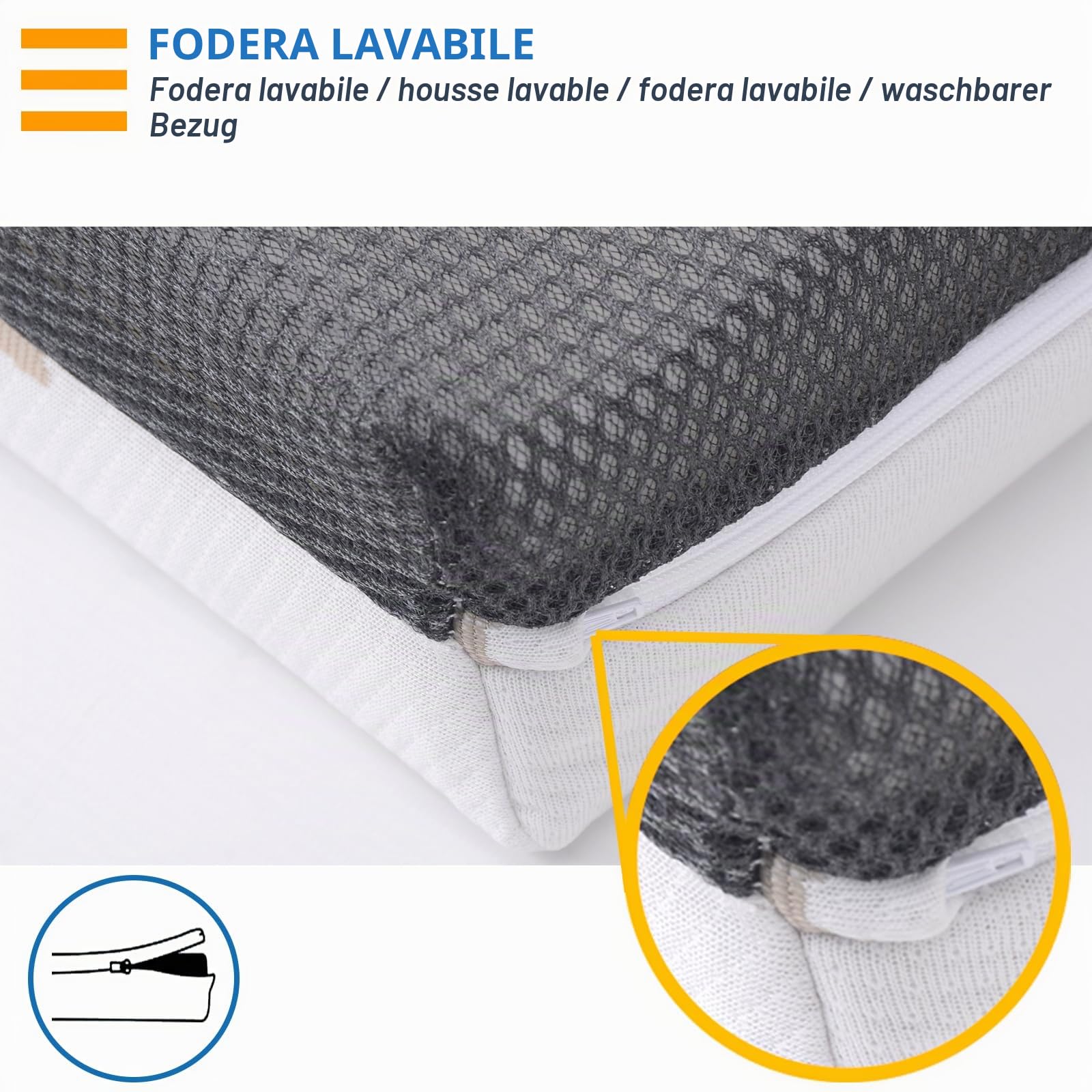 PEKITAS Materasso Culla Co-sleeping 90x40 cm spessore 10 cm ibrido reversibile doppio lato fodera rimovibile lavabile durezza stabile traspirante anti-annegamento culla per il neonato baby