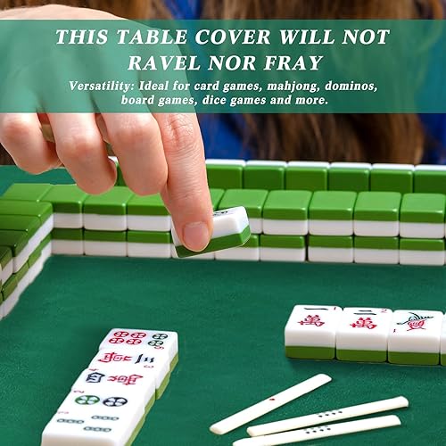 Miniatura 13 de Frienda Mantel plegable de fieltro para mesa de juegos, mantel plegable para mesa de cartas para jugar cartas de póquer, rompecabezas mahjong, Azul